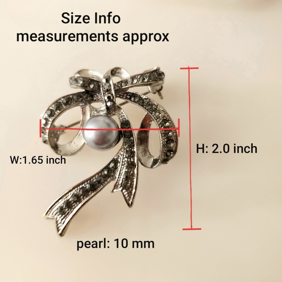 NEW Ribbon Pearl Brooch or Pendant for Necklace - Picture 5 of 6